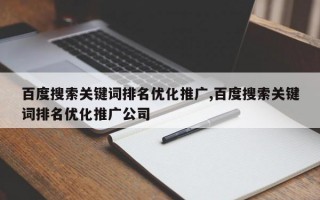 百度搜索关键词排名优化推广,百度搜索关键词排名优化推广公司