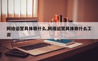 网络运营具体做什么,网络运营具体做什么工资