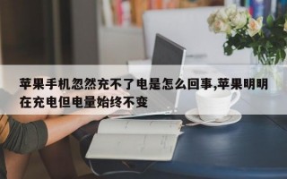 苹果手机忽然充不了电是怎么回事,苹果明明在充电但电量始终不变