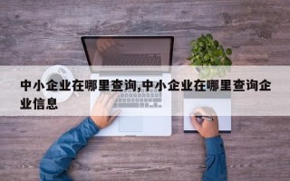 中小企业在哪里查询,中小企业在哪里查询企业信息