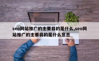 seo网站推广的主要目的是什么,seo网站推广的主要目的是什么意思