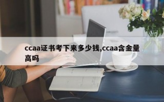 ccaa证书考下来多少钱,ccaa含金量高吗