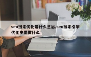 seo搜索优化是什么意思,seo搜索引擎优化主要做什么