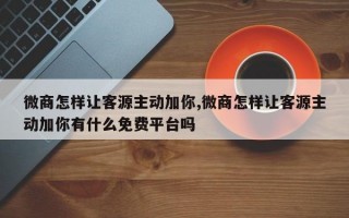 微商怎样让客源主动加你,微商怎样让客源主动加你有什么免费平台吗