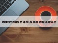 哪里查公司信息详细,在哪里查看公司信息