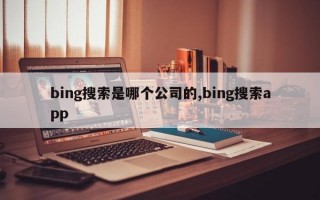 bing搜索是哪个公司的,bing搜索app