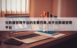 元数据管理平台的主要作用,关于元数据管理平台